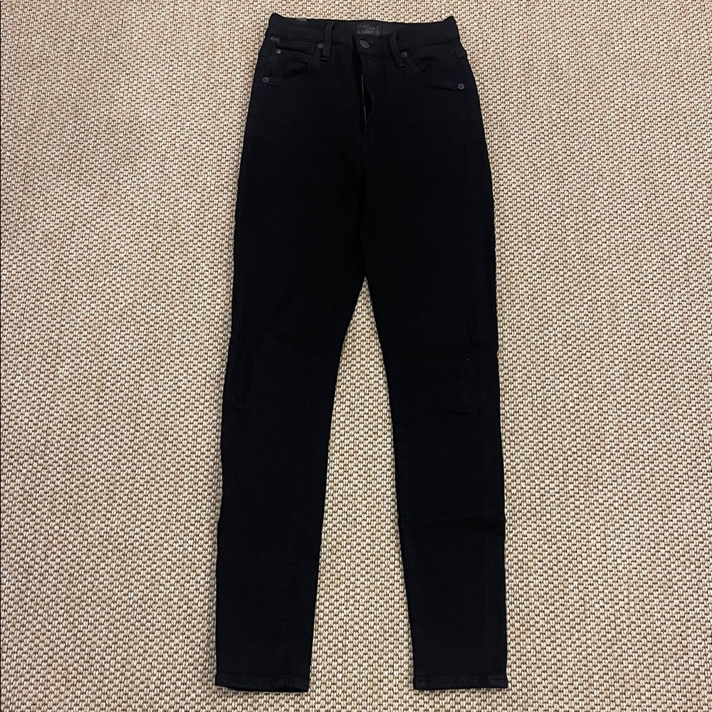 Citizens Of Humanity Dark Black Chrissy High Rise Skinny Jeans